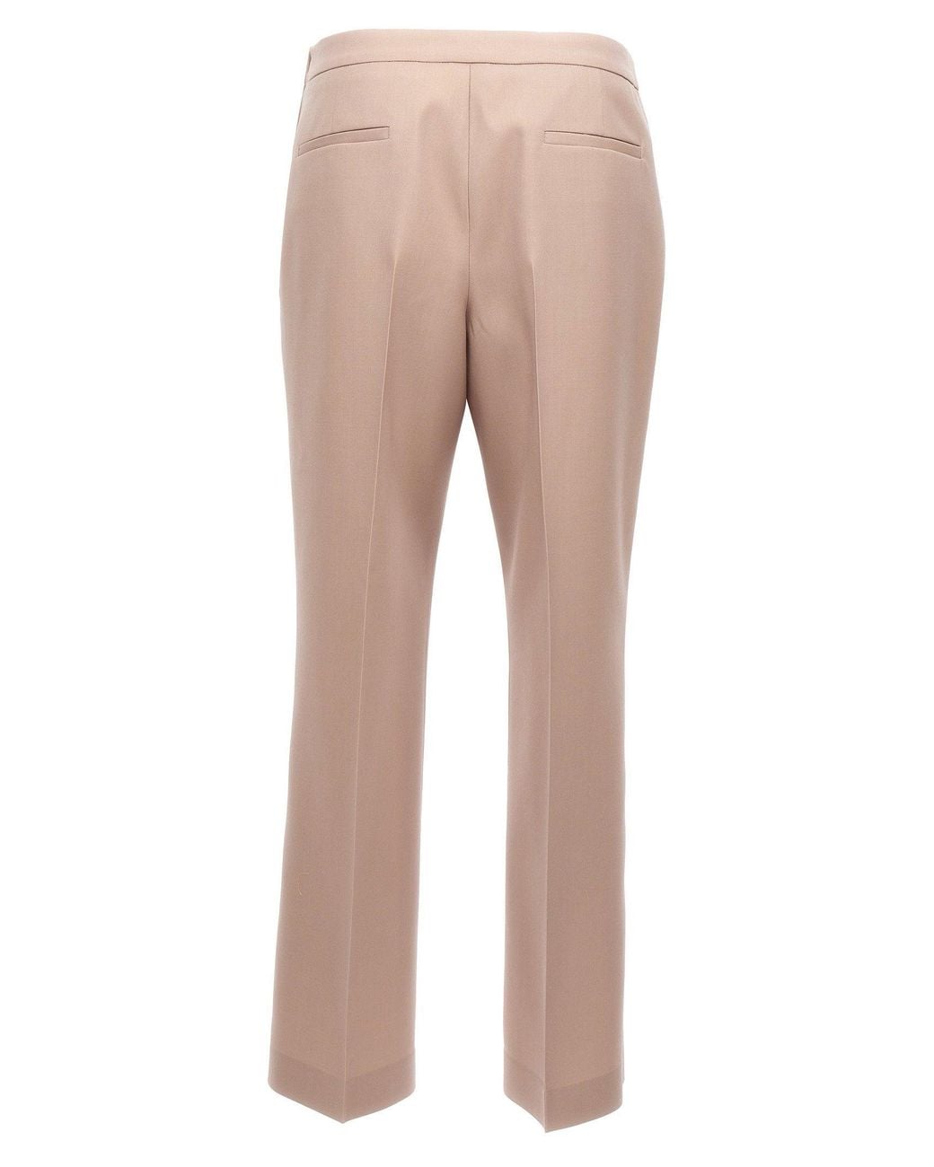 Jil Sander Natural Wool Pleated Trousers