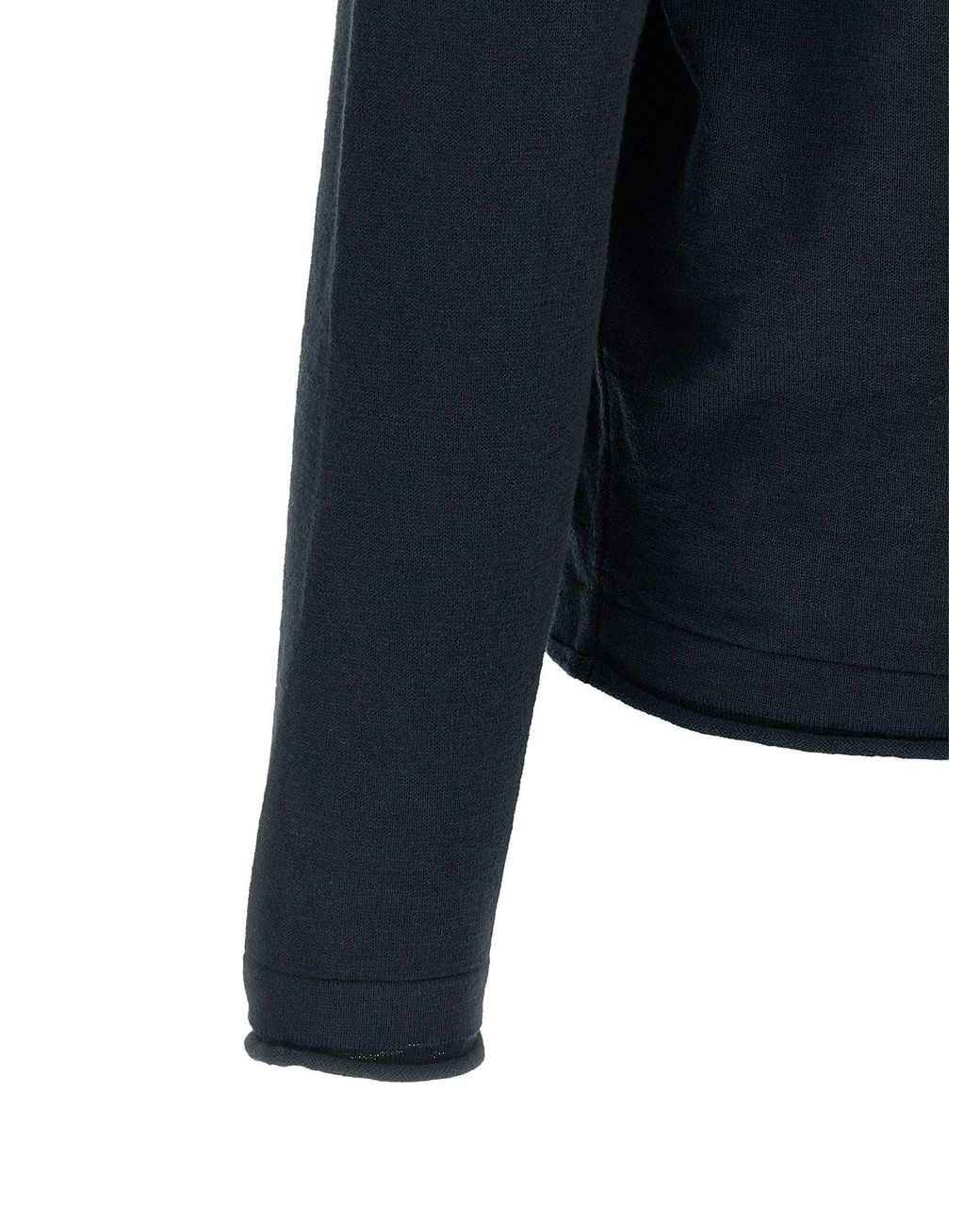 Stone Island Blue Shaved Cotton-Nylon Knit Sweater