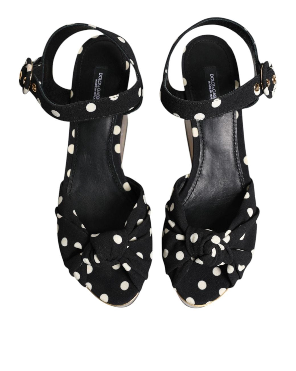 Dolce & Gabbana Black Wedge Painted Sole Sandal