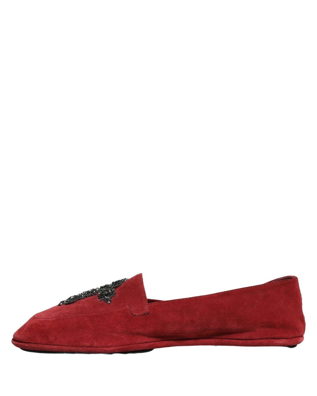 Dolce & Gabbana Red Suede Cross Slip On Dress Loafers Shoes for men
