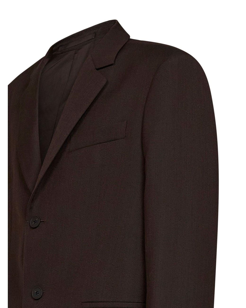 Studio Nicholson Black Coffee Virgin Wool Rover Single-Breasted Tailored Blazer for men