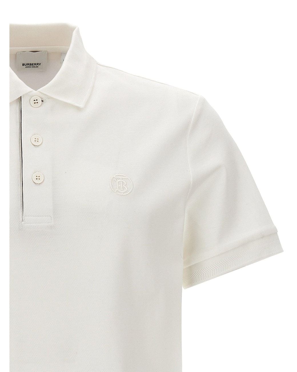 Burberry White Eddie Polo Shirt for men