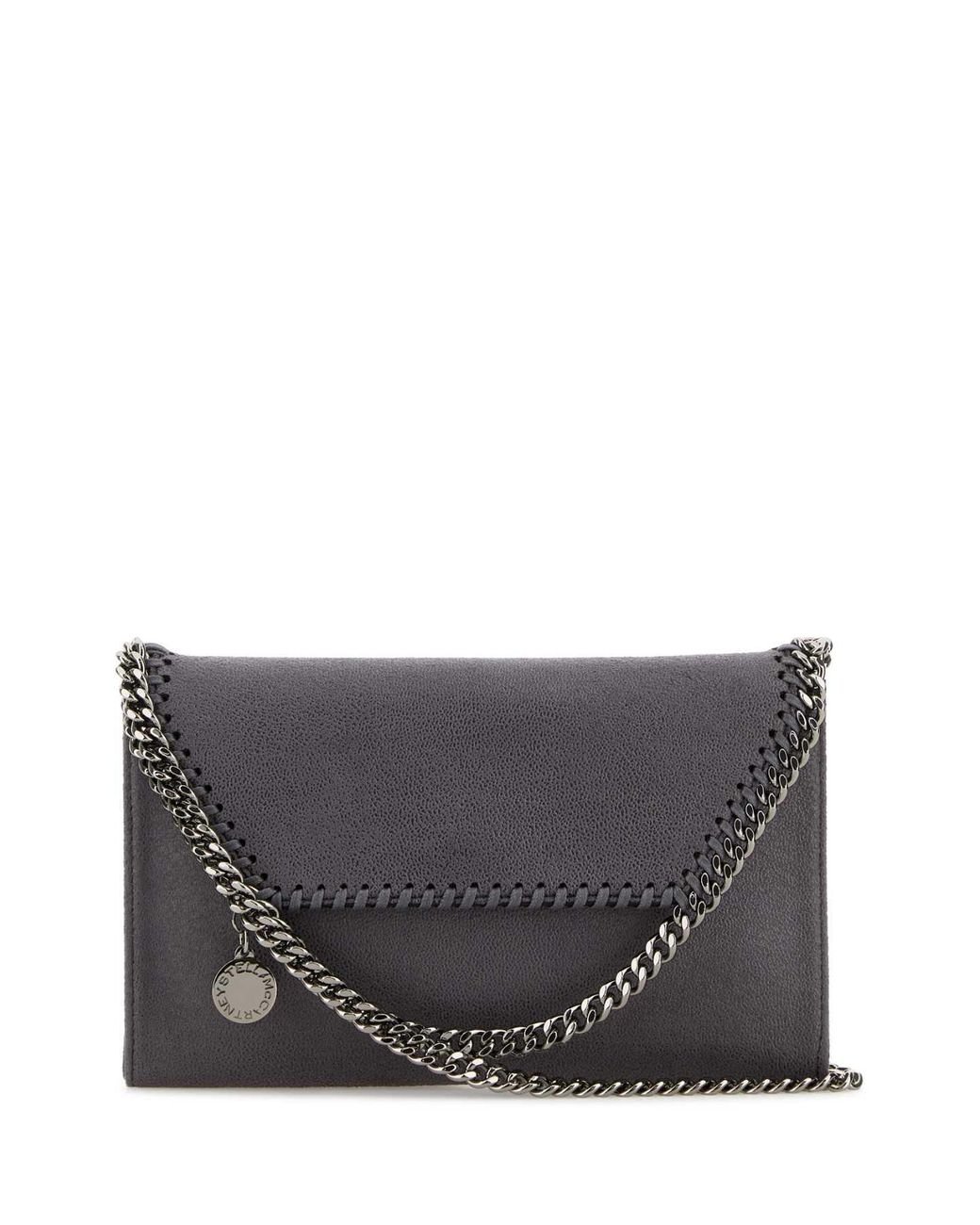 Stella McCartney Dark Shaggy Deer Mini Falabella Crossbody Bag in Grey ...