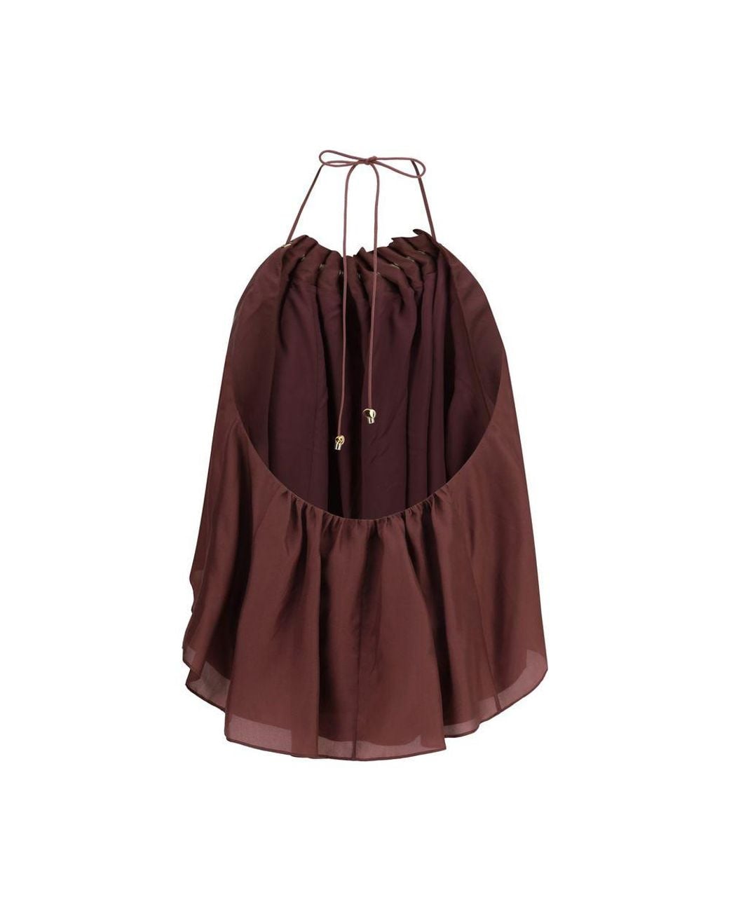Zimmermann Brown Bordeaux Silk Blouse
