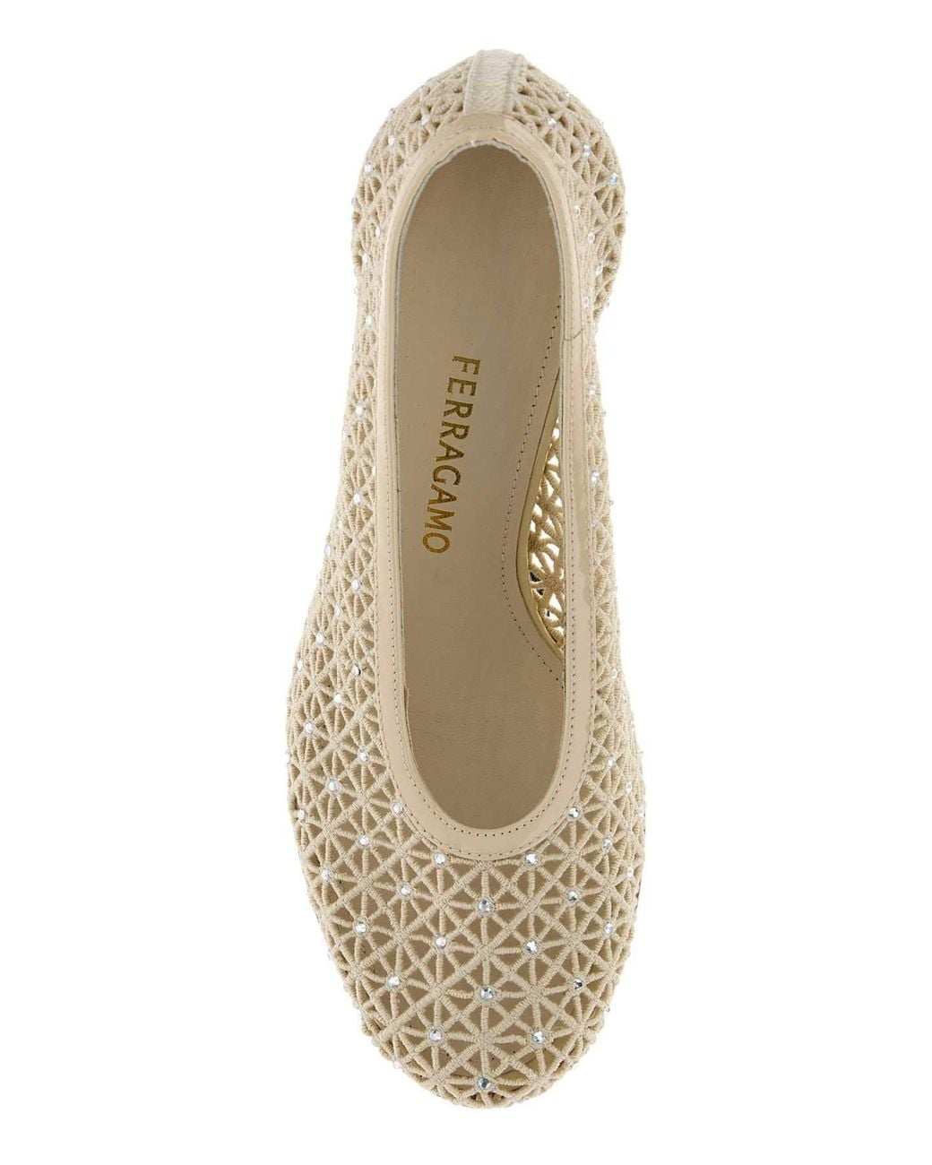 Ferragamo White Salvatore Sand Mesh Sol 95 Pumps