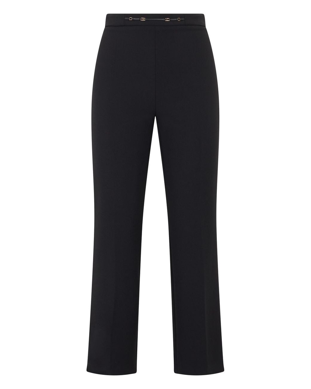 Elisabetta Franchi Blue Straight-Leg Trousers Polyester Straight
