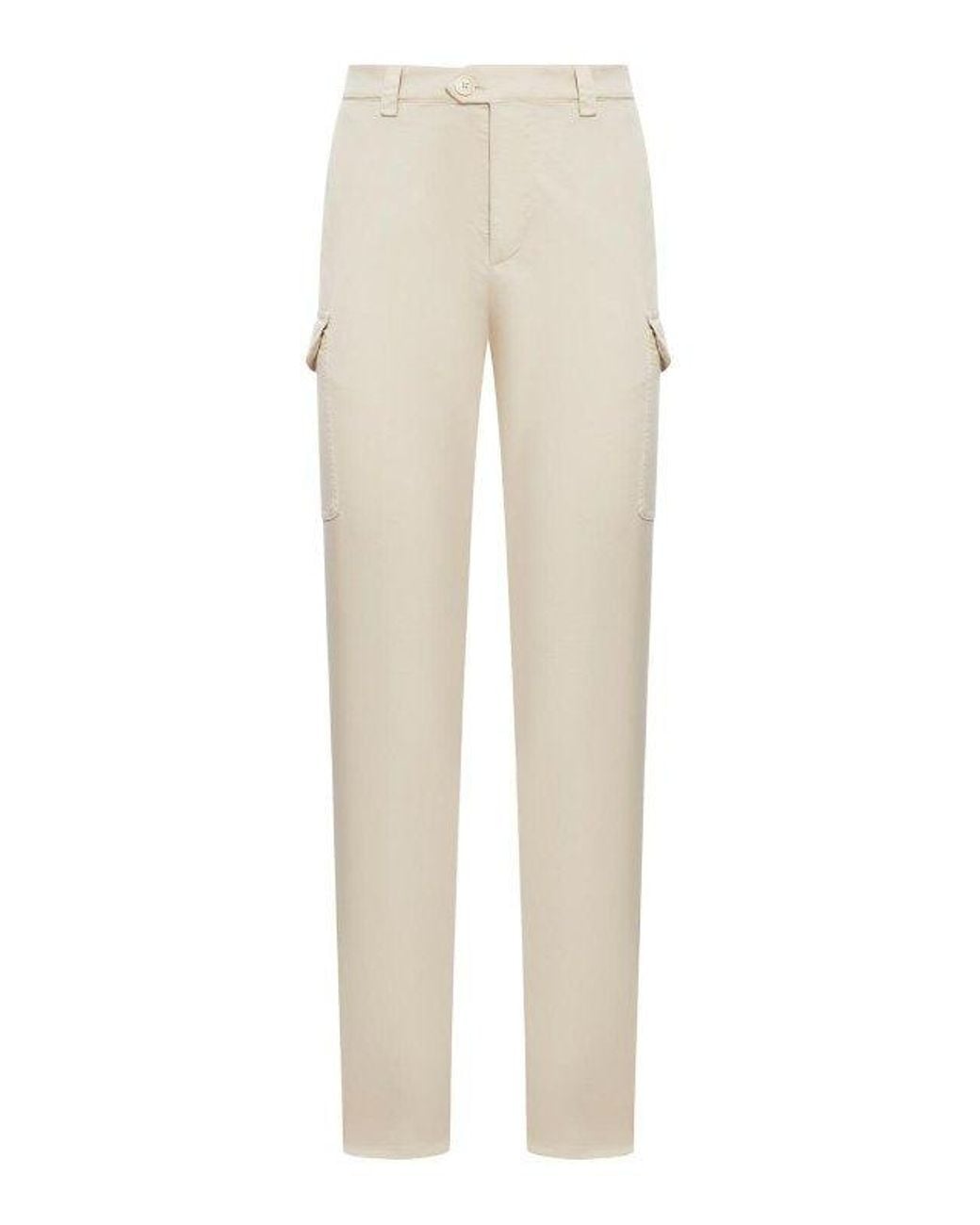 Brunello Cucinelli Natural Linseed Cotton Cargo Trousers for men