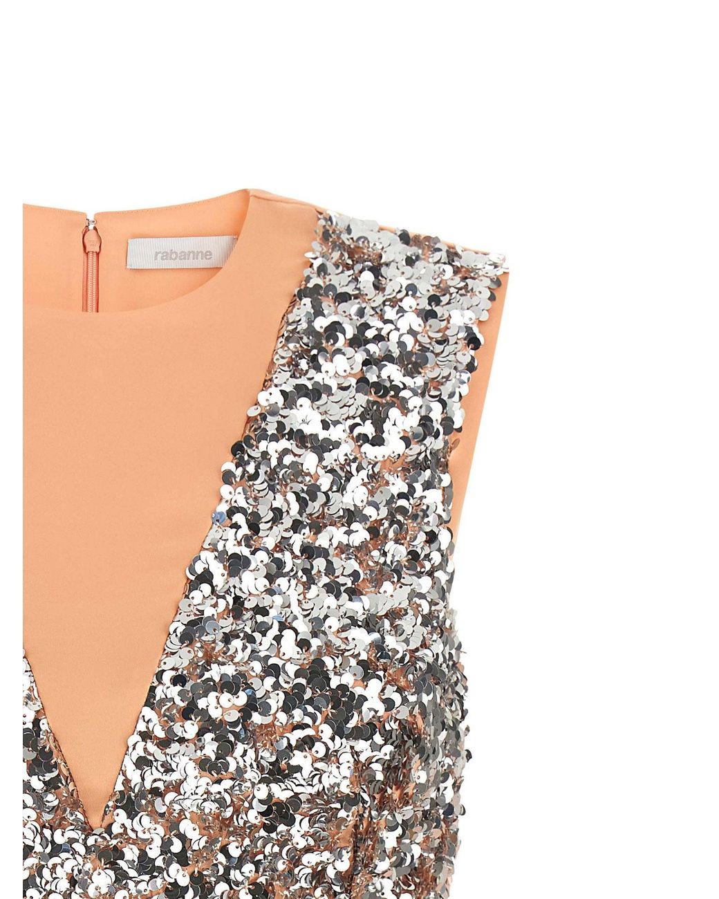 Rabanne Gray Sequin Peplum Tank Top