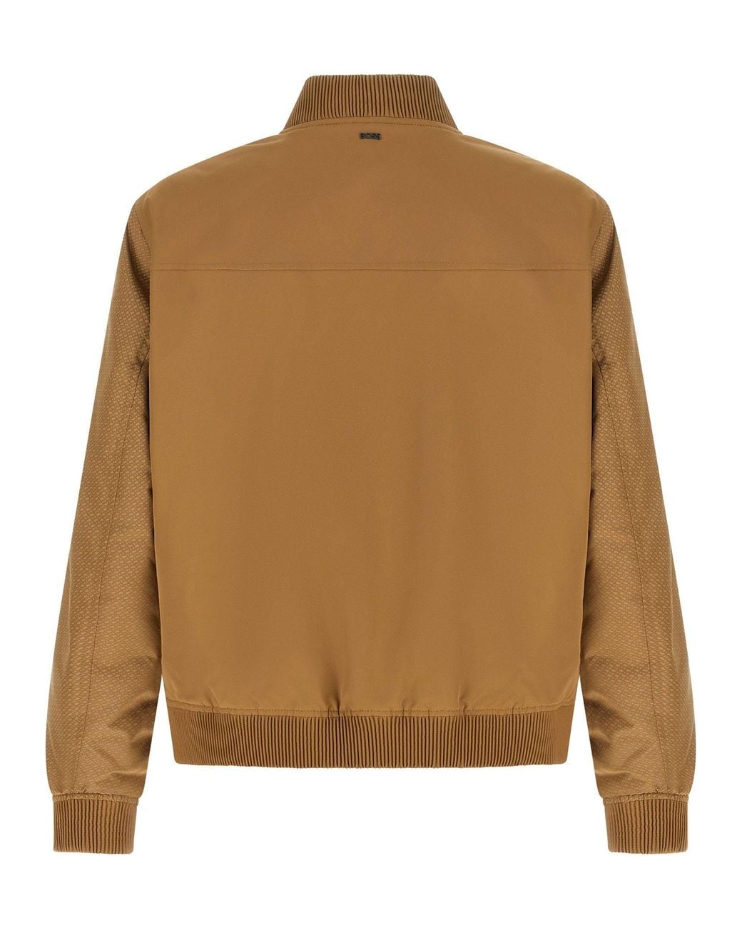 Boss Brown Textured Sleeve Bomber Jacket