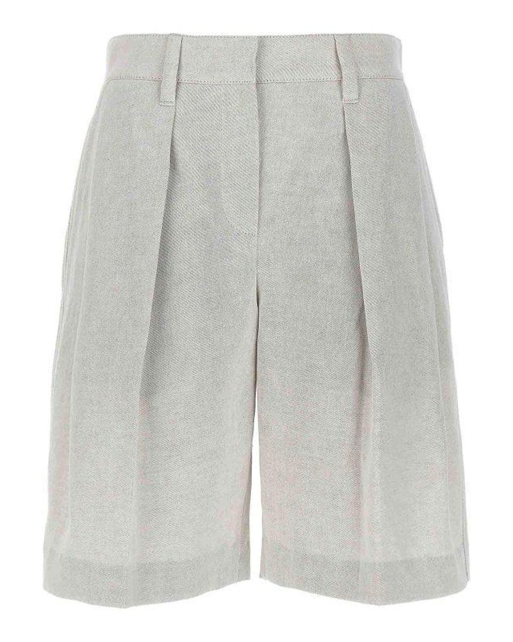 Brunello Cucinelli Gray Light Linen Blend Shorts