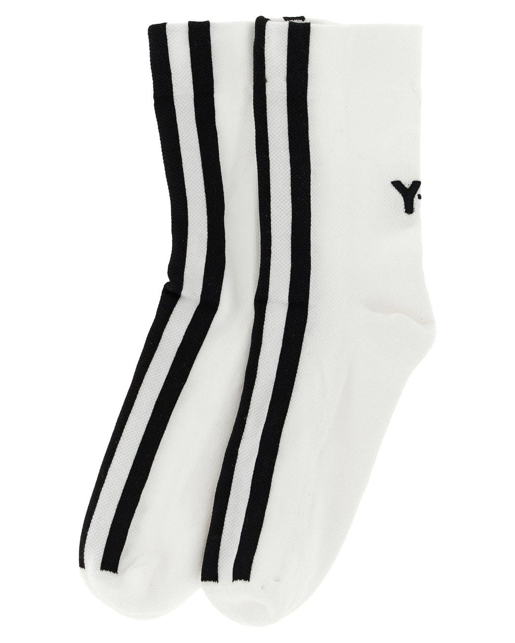 Y-3 White Logo-Striped Socks