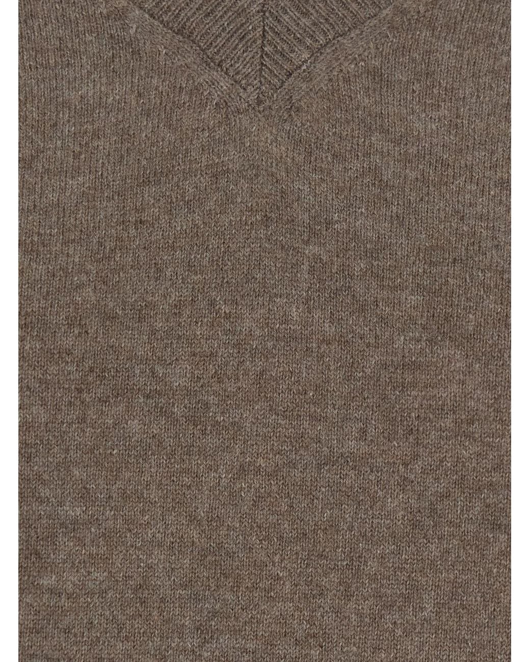 Le Plain Brown V-Neck Sweater V Neck 12Gg Cashmere Top