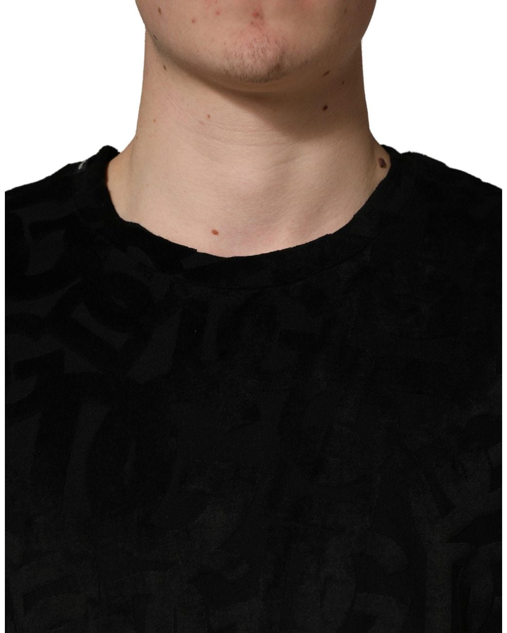 Dolce & Gabbana Black Dg Mania Logo Print Casual T-Shirt Viscose Cotton for men