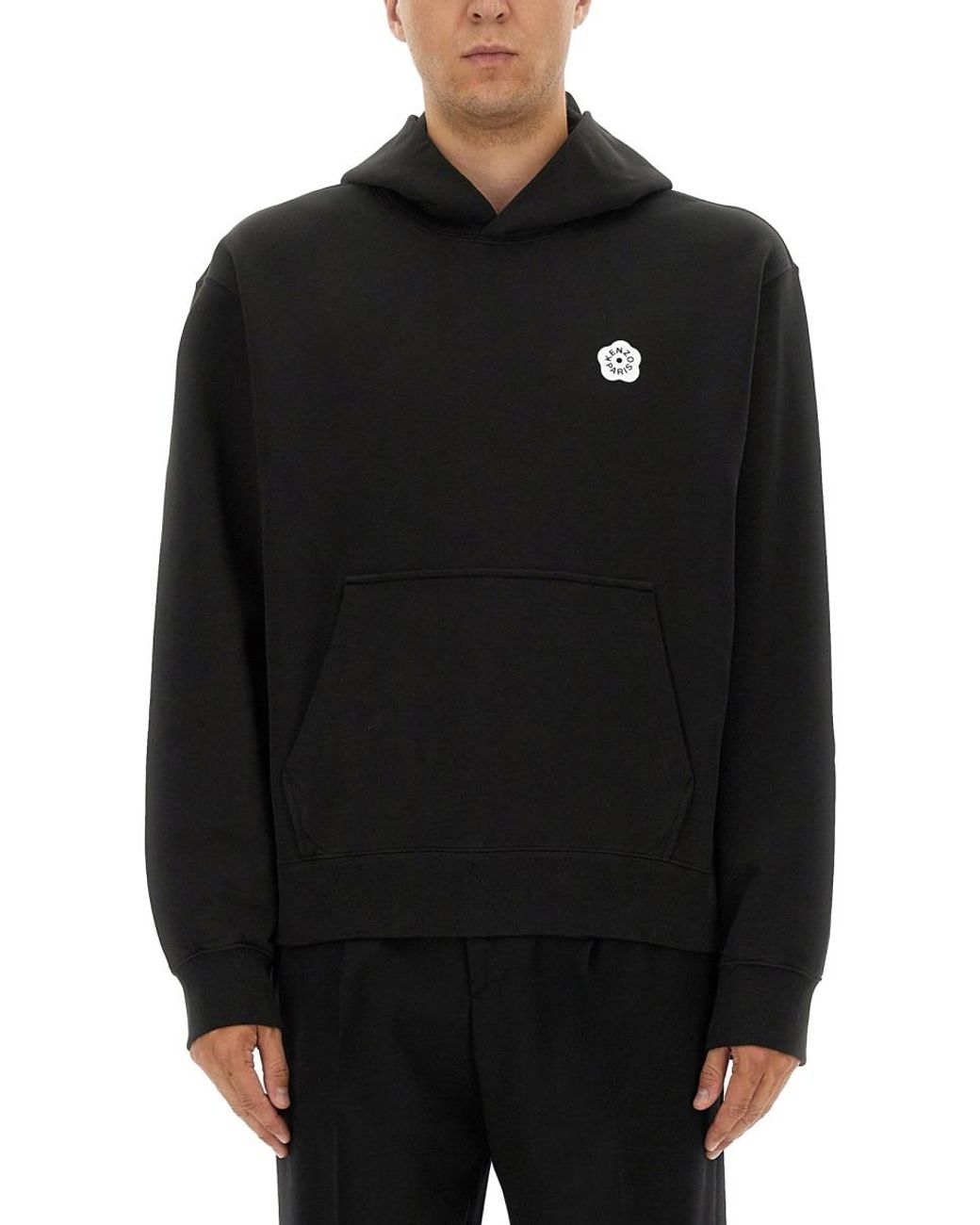 KENZO Black Kenzo Cotton Hoodie for men