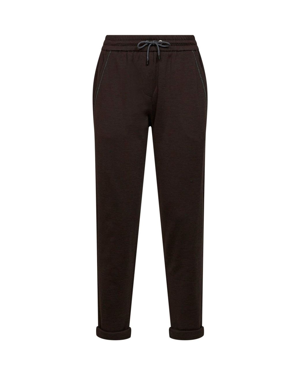Brunello Cucinelli Black Shiny Pocket Detail Trousers