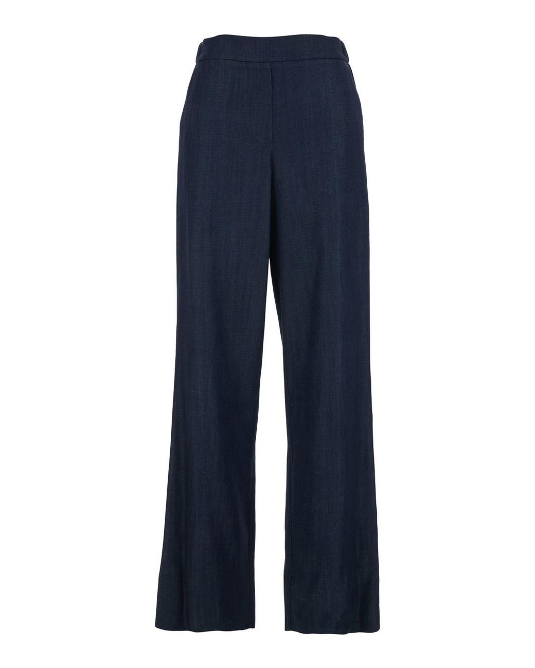 Le Plain Blue Pants With Semi-Elasticated Waist