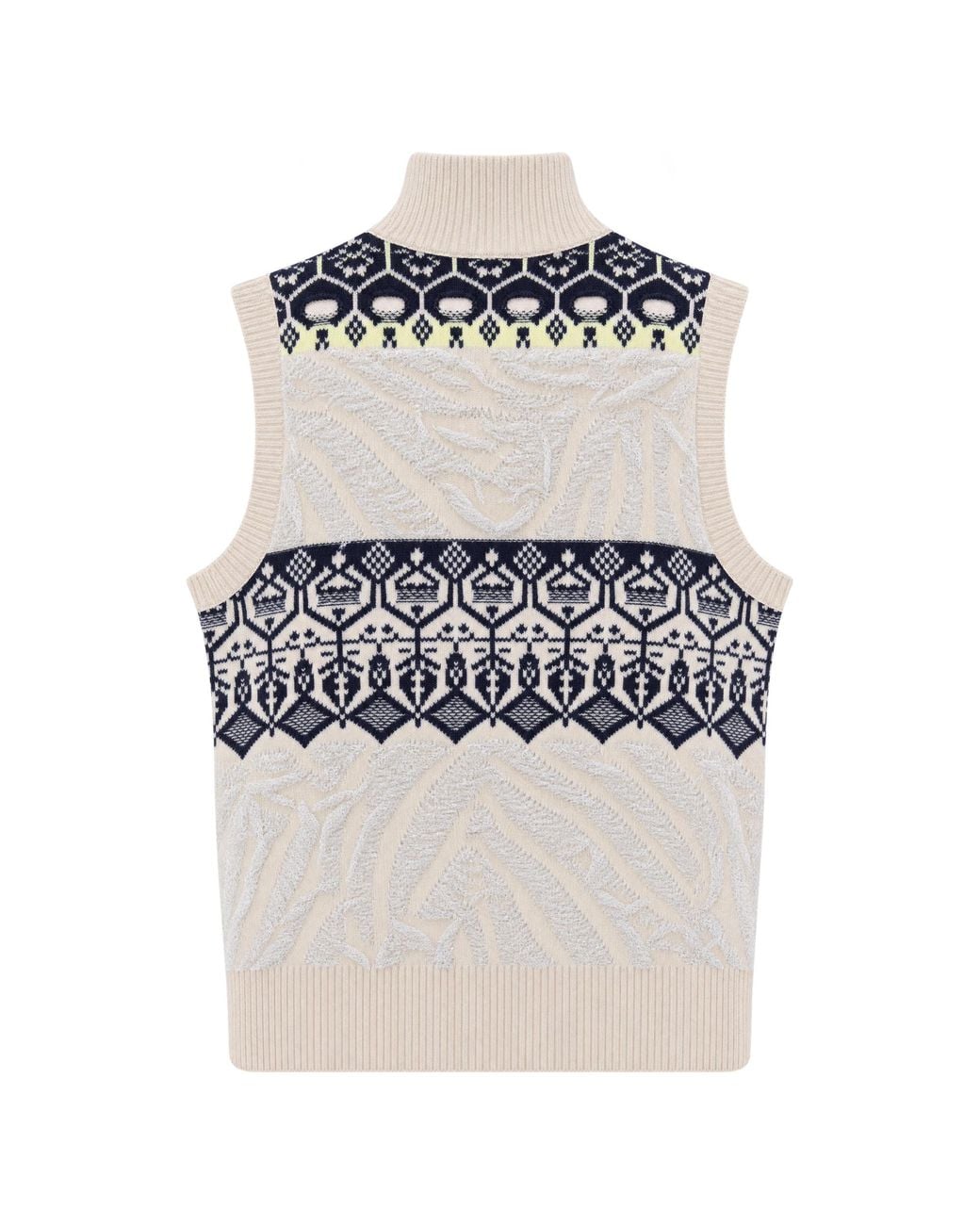 Liu Jo White Sleeveless Jacquard Knit Vest Polyacrylic Sweater