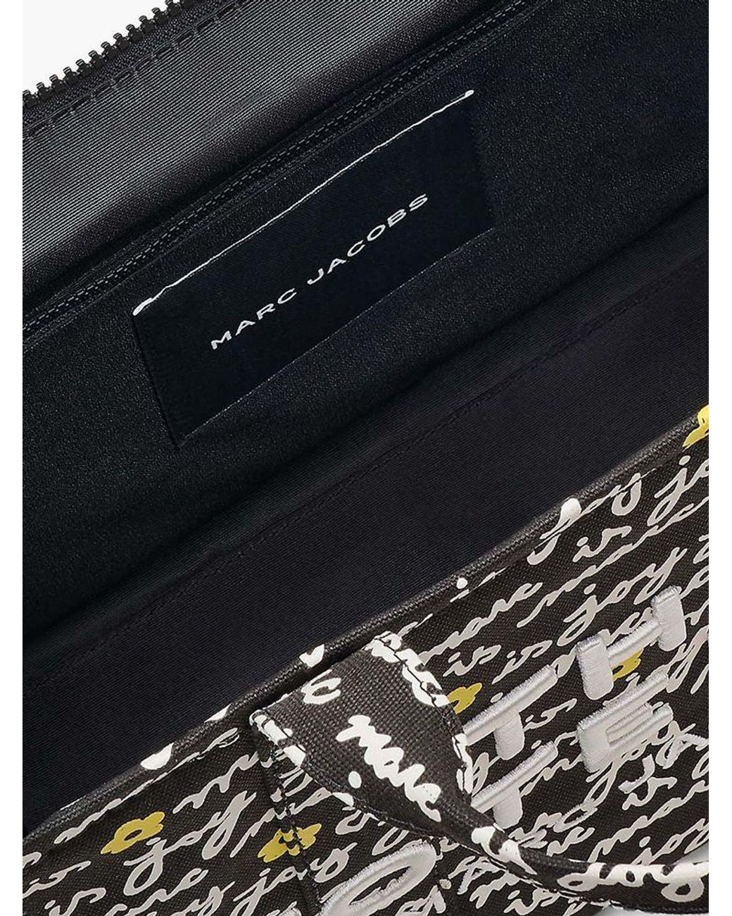 Marc Jacobs Black Marc Jacobs Text-Print Cotton Canvas Tote Bag