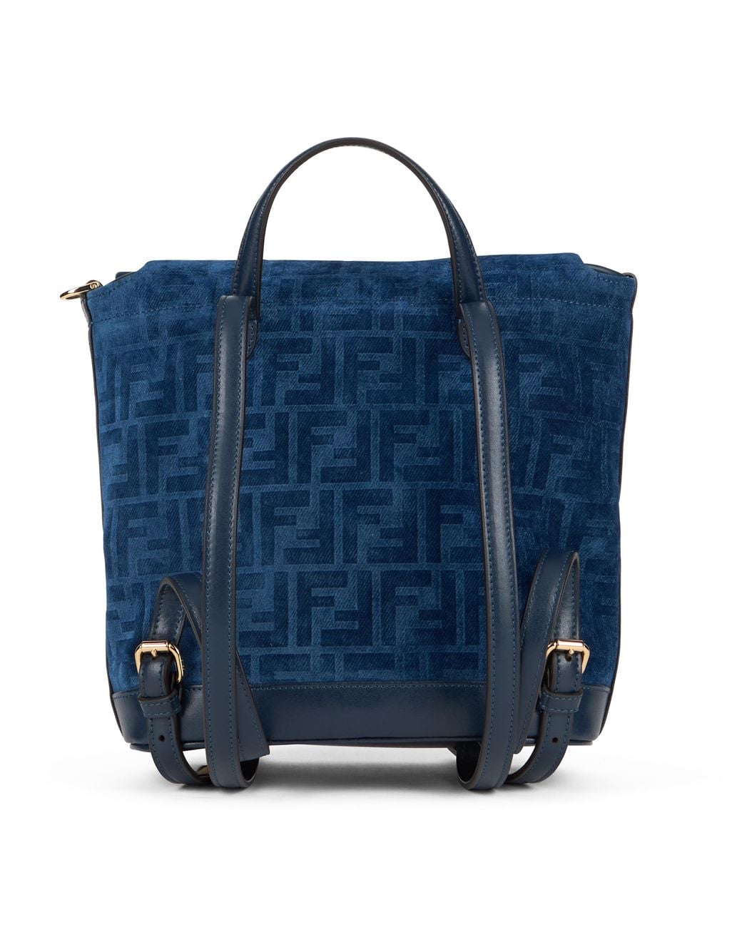 Fendi Blue Backpack Velvet Cotton Backpacks