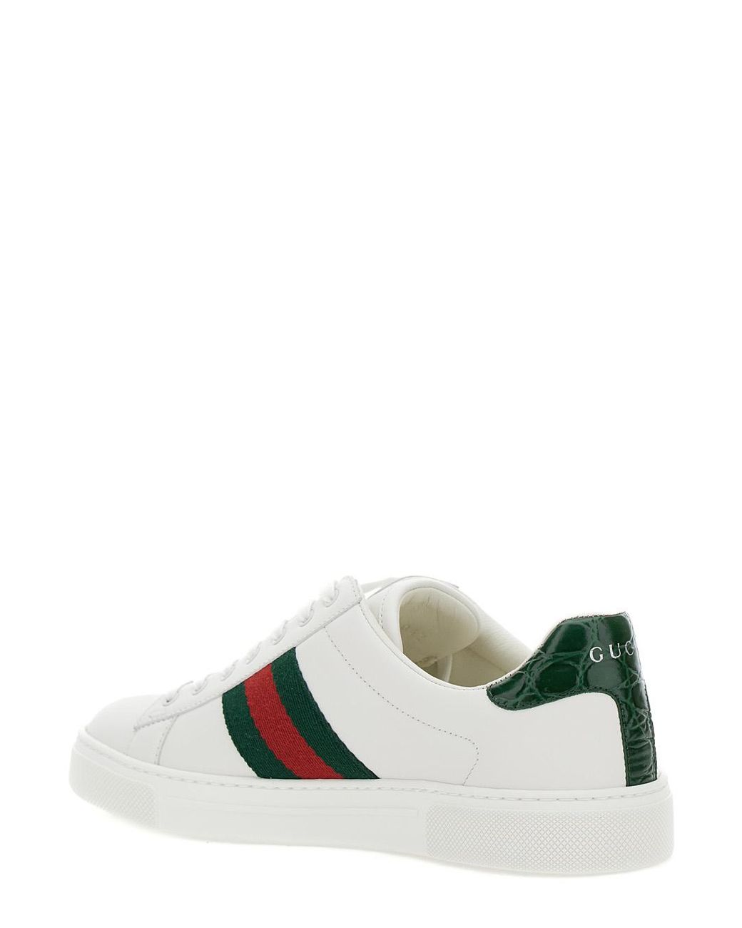 Gucci White Low-Top Sneakers Ace Leather Trainers