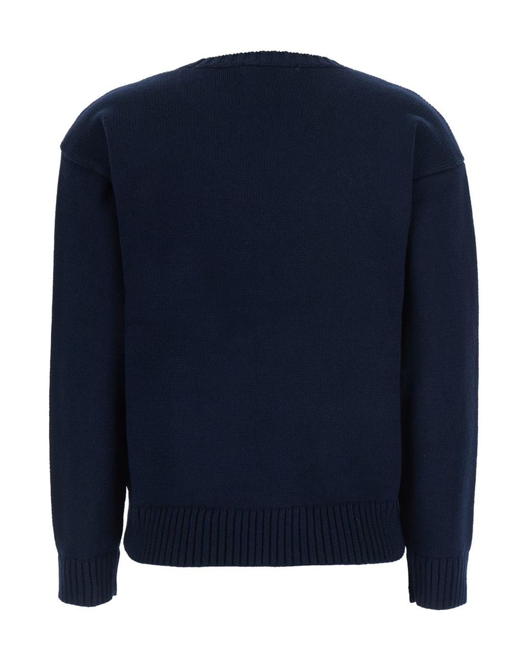 Ralph Lauren Blue Cotton Round Neck Sweater Top