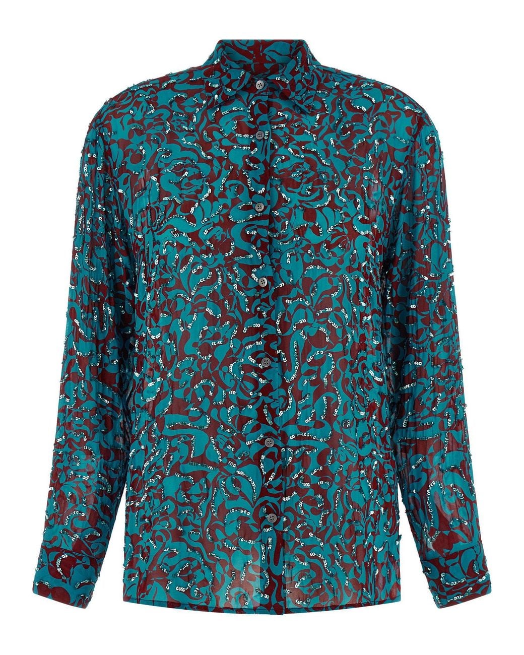 Dries Van Noten Blue Clavelly Shirt