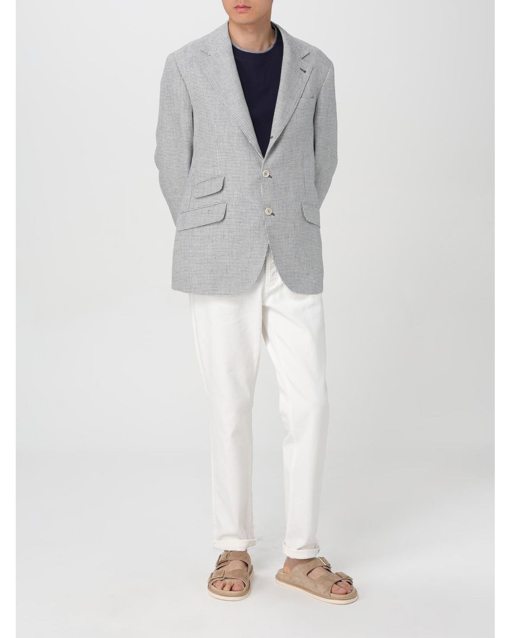 Brunello Cucinelli Gray Light Linen Jacket for men