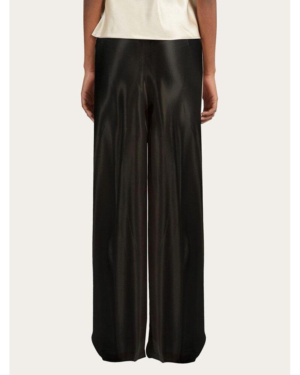 Ferragamo Black Relaxed Rayon Trousers