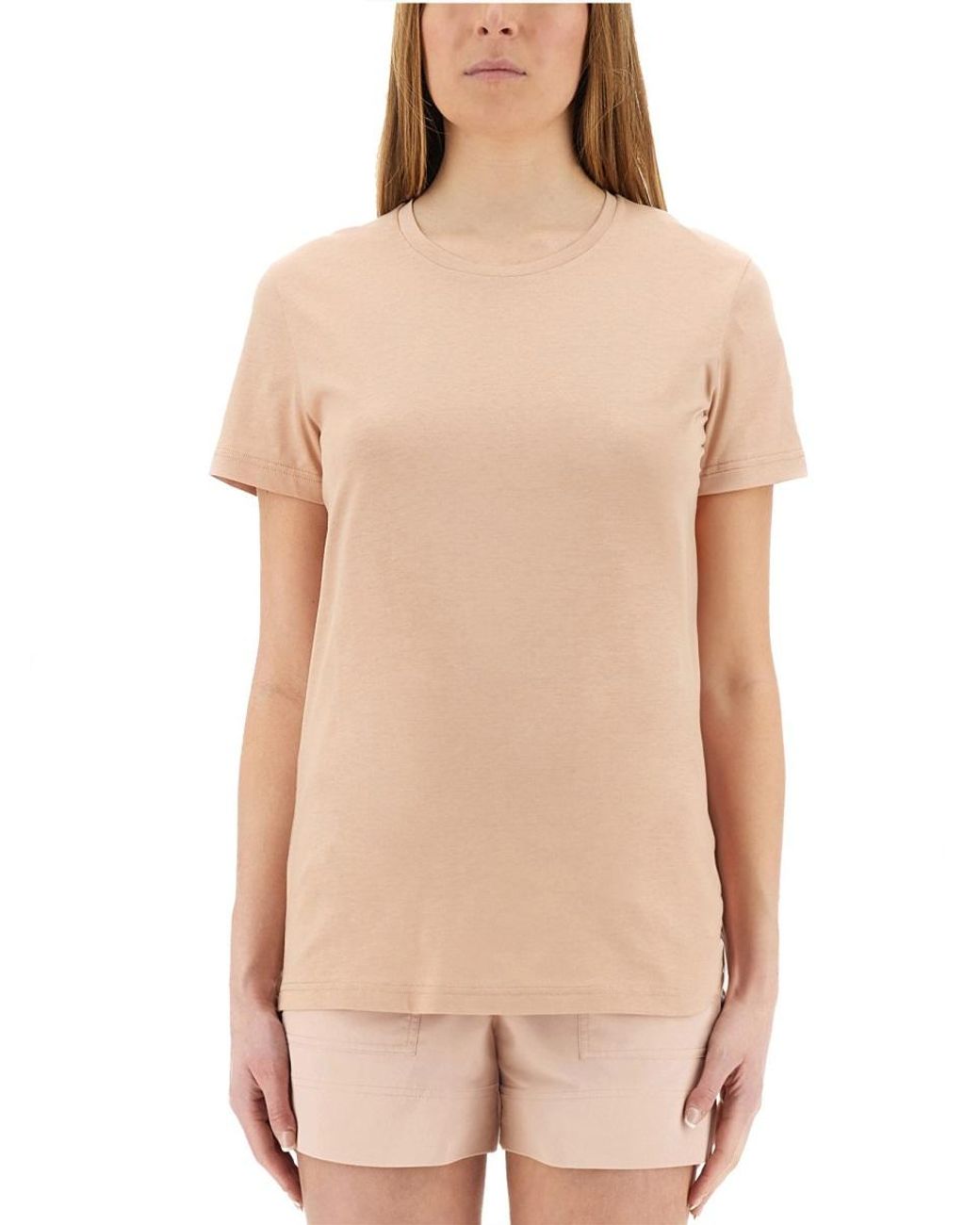 Moncler Natural Moncler Logo-Print Cotton T-Shirt