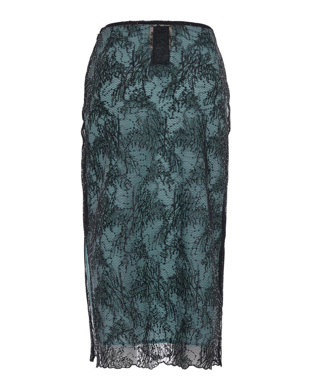Semicouture Green Skirt Camilla Ramage Lace Polyester