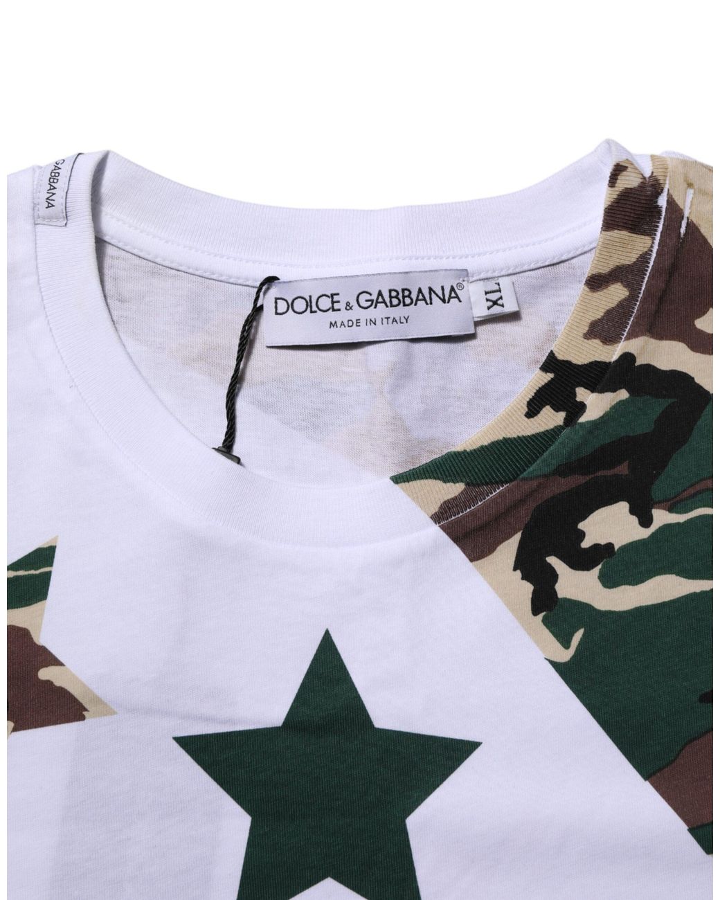Dolce & Gabbana White Camo Star Tee for men
