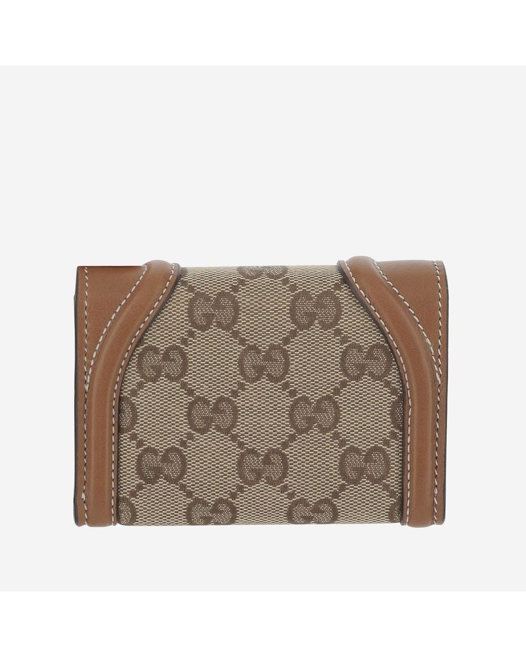 Gucci Brown Blondie Card Holder, Polyester Wallets & Purses