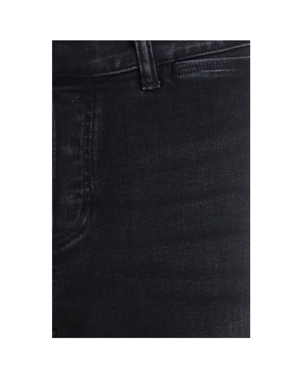 Gucci Blue Black Cotton Flared Jeans for men