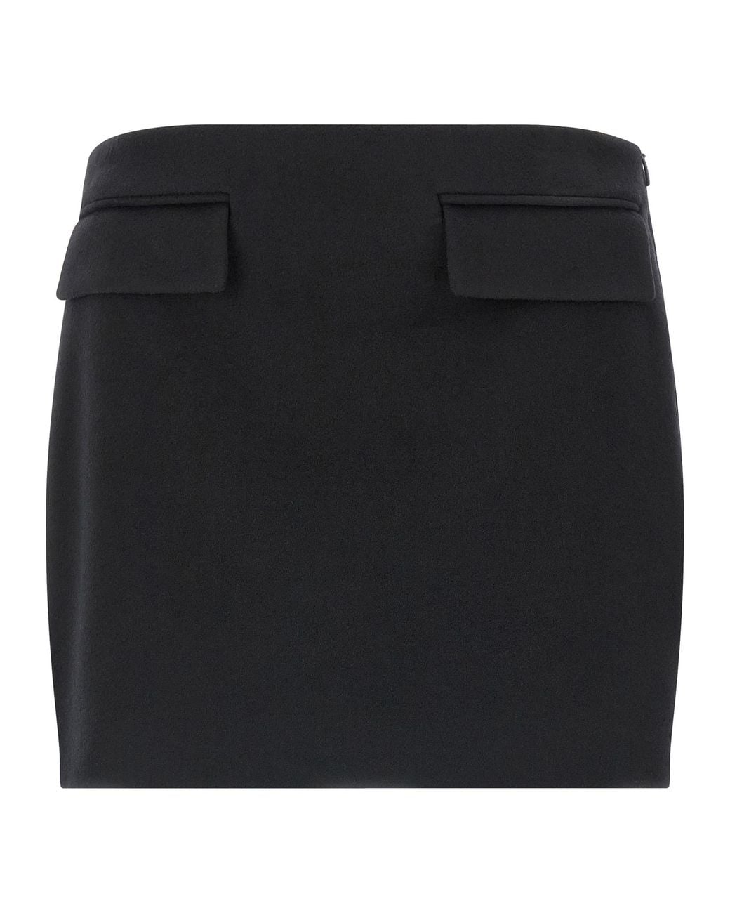 Ferragamo Black Virgin Wool Long Skirt