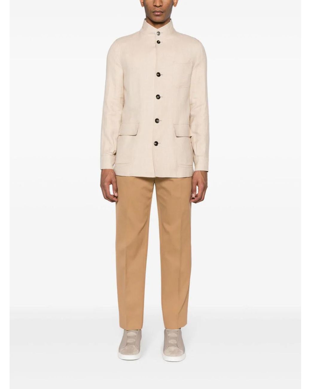 Zegna Natural Linen-Blend Shirt Jacket
