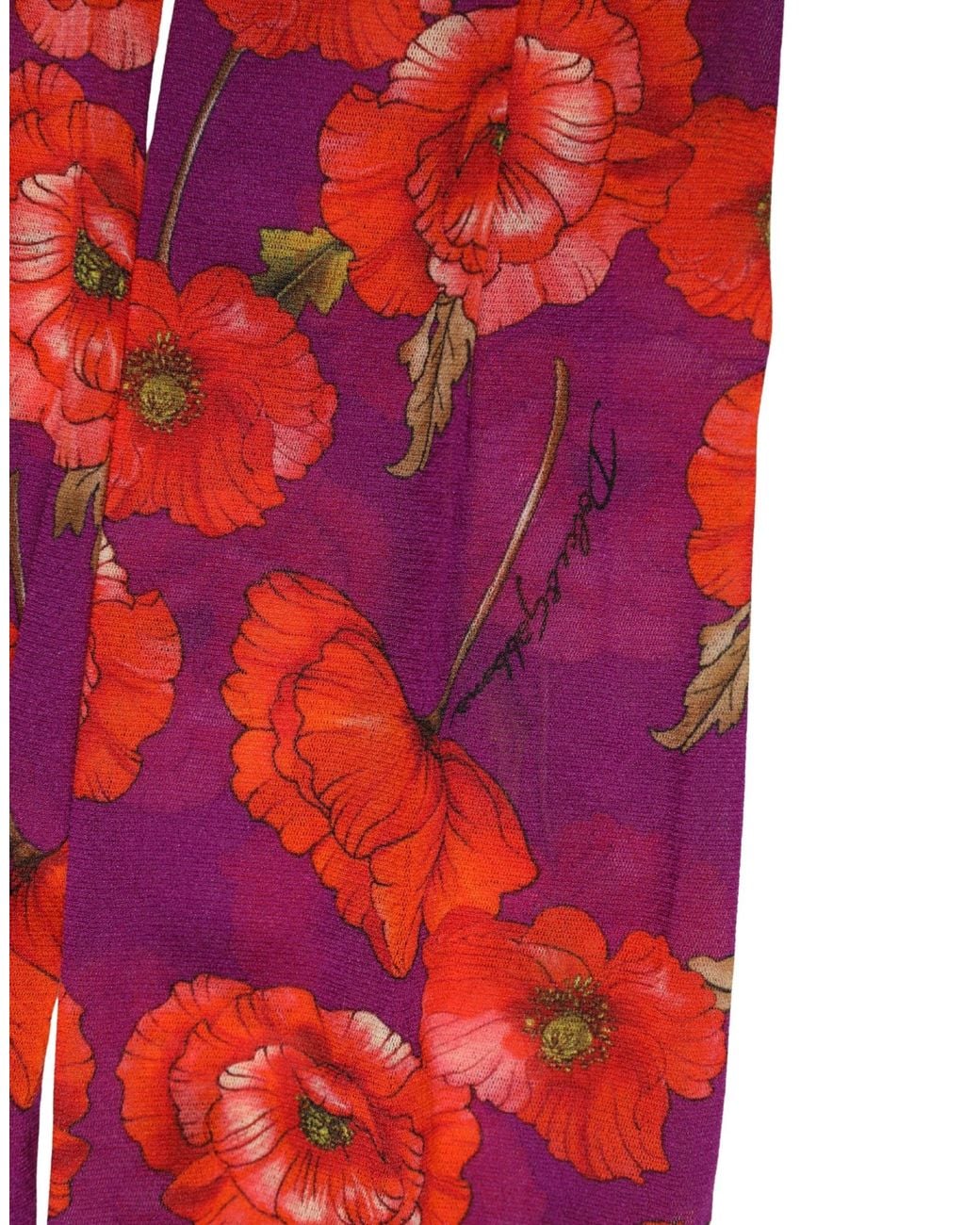 Dolce & Gabbana Red Dolce & Gabbana Floral-Print Nylon Leggings