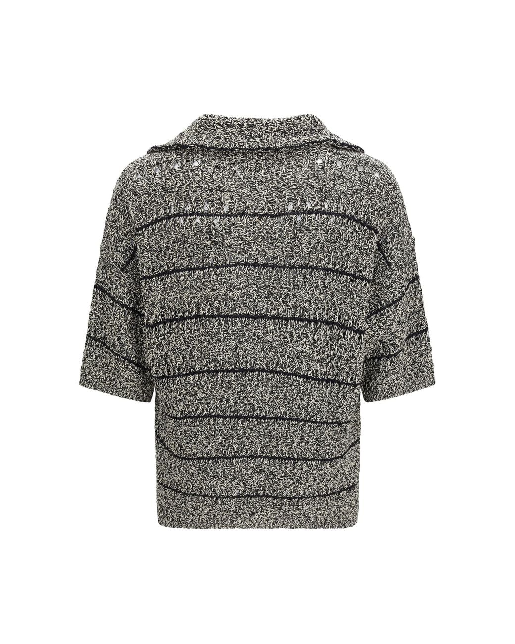Roberto Collina Gray Mouliné Texture Knit Shirt Cotton; Polyamide for men