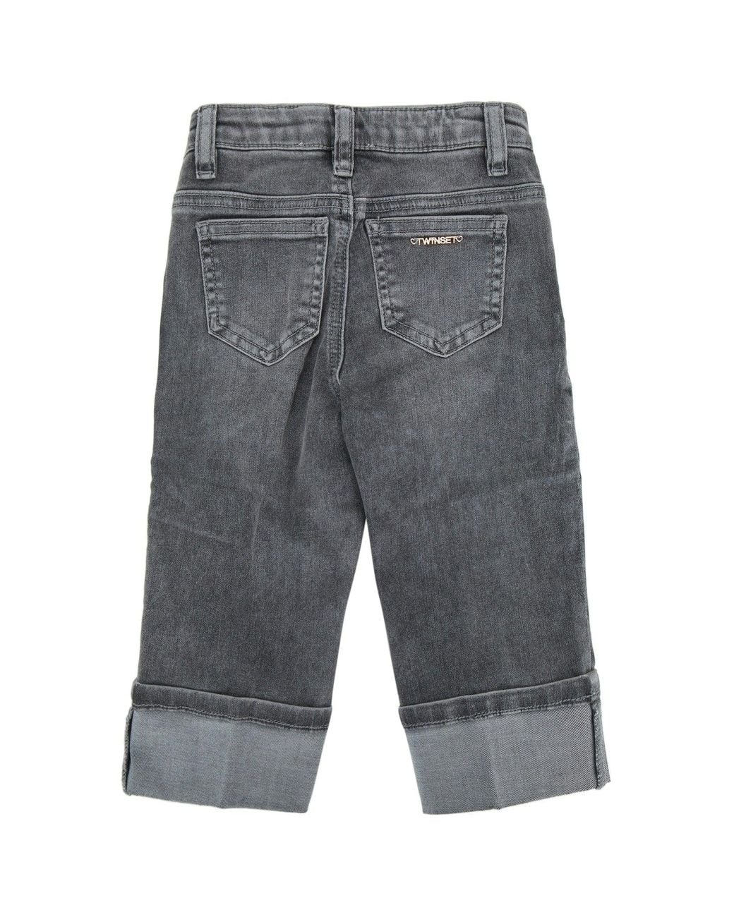 Twinset Gray Twin-Set Risvolto Jeans for men