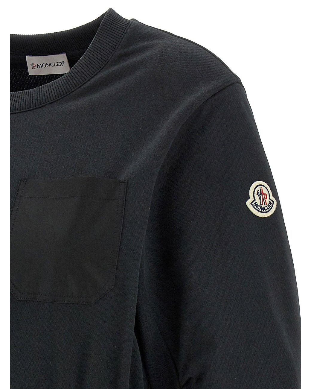 Moncler Black Two-Material Cotton Dress