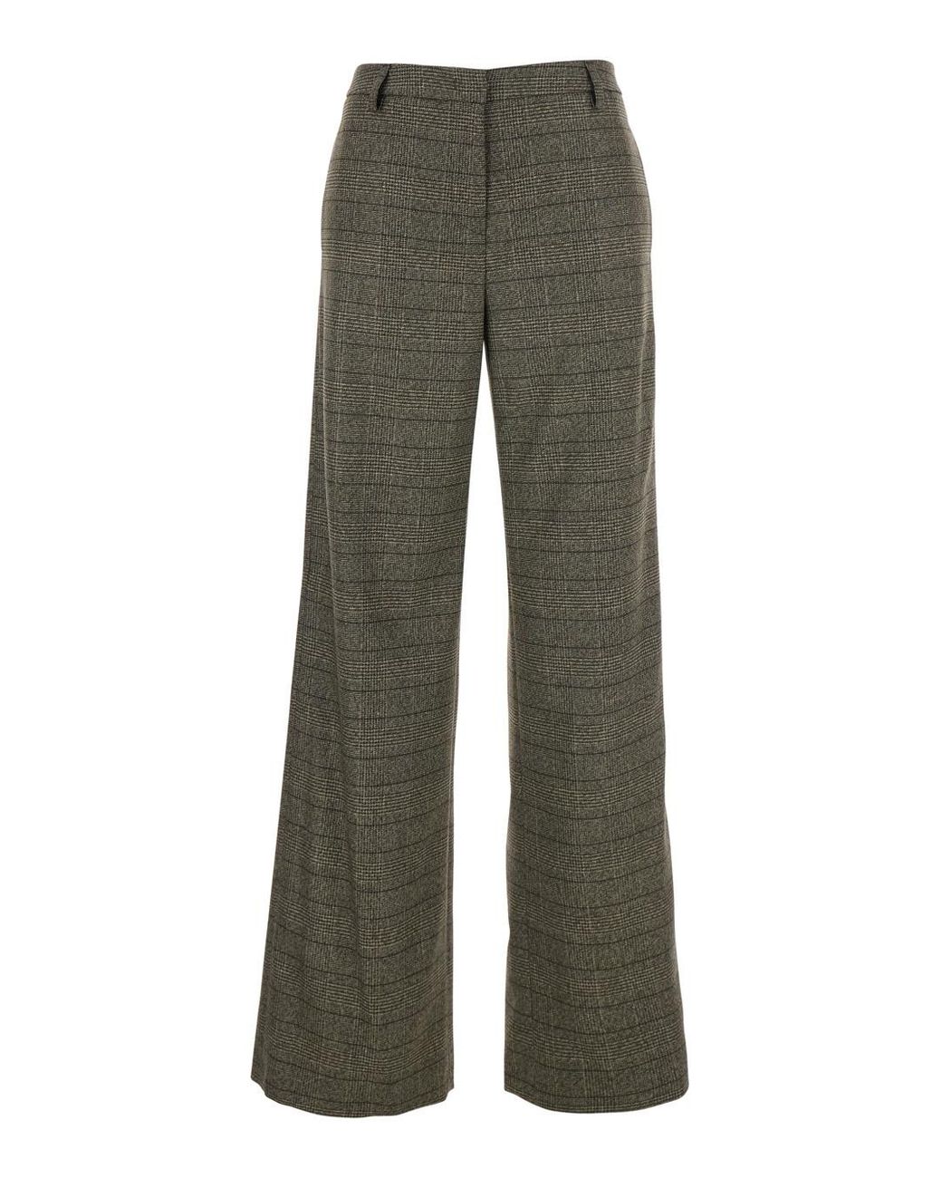 Le Plain Green Trousers With Striped Motif