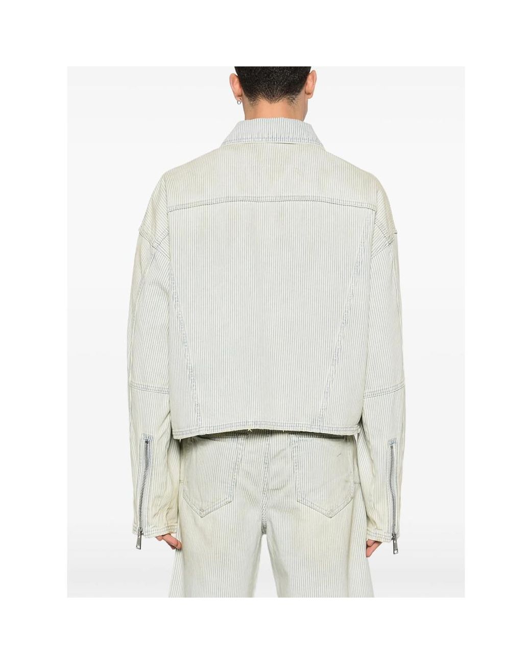 Purple Brand White Striped Zip Jacket for men
