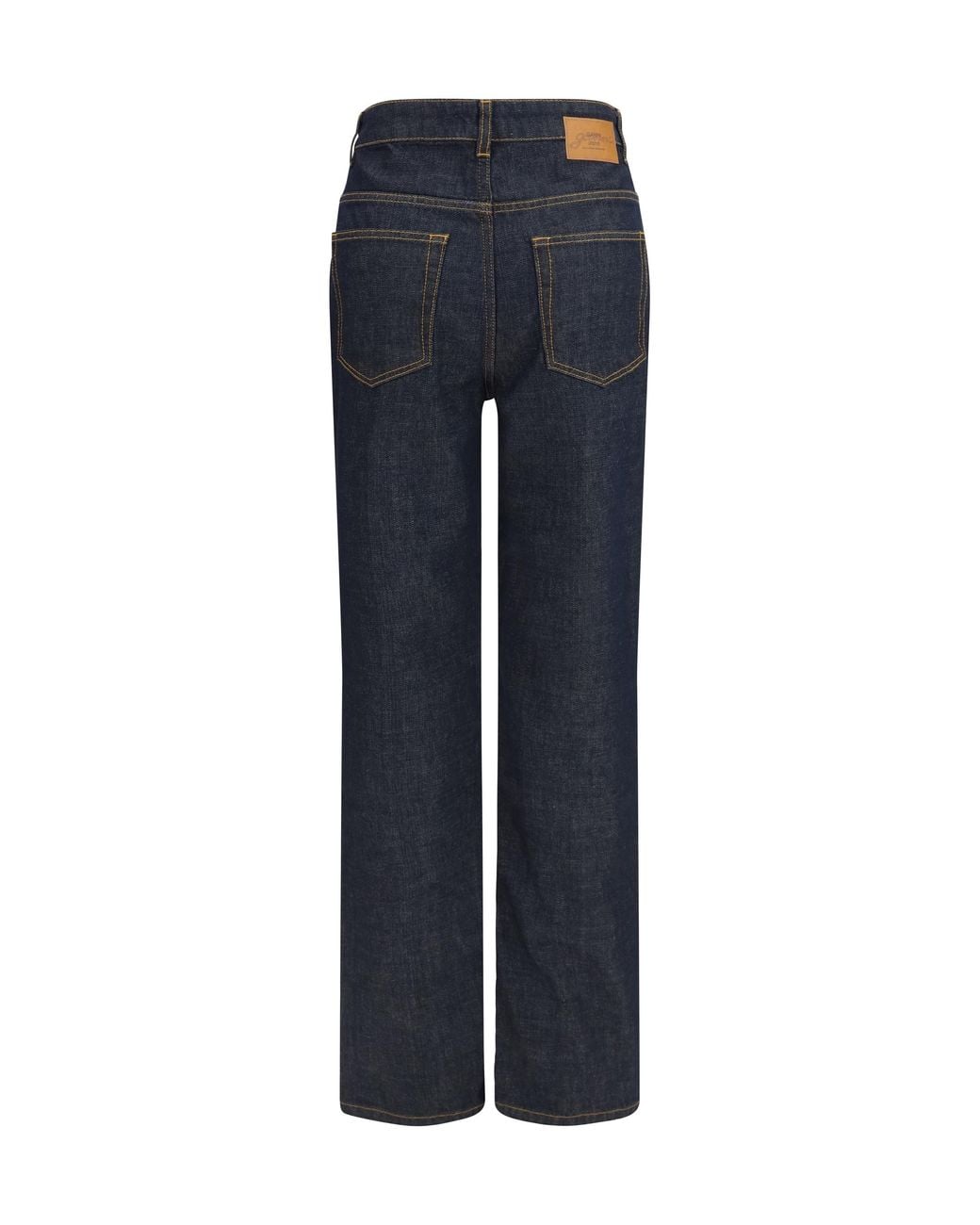 Ganni Blue Slub Denim Fold Jeans