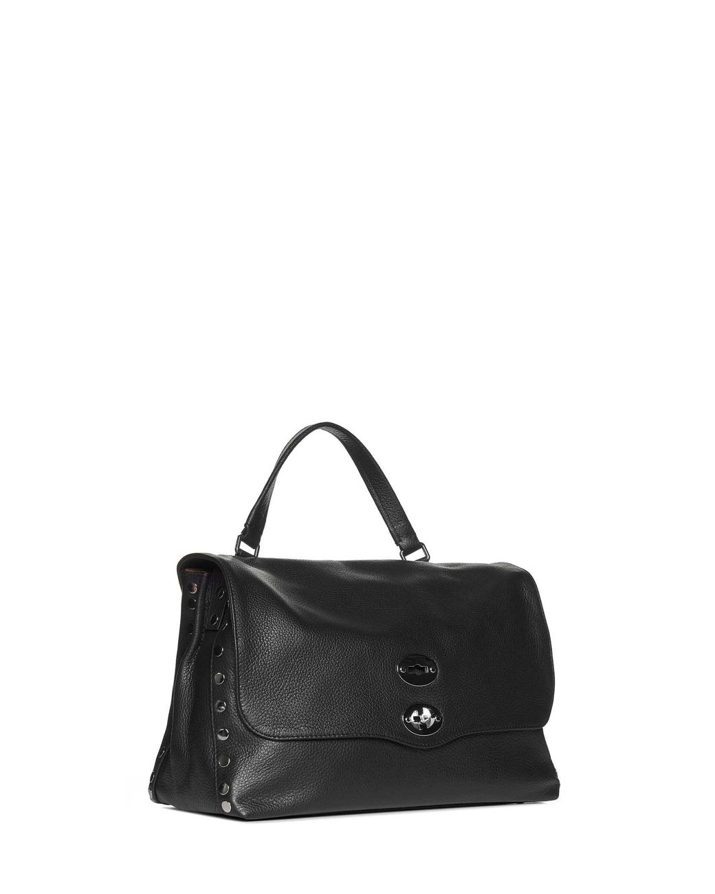 Zanellato Black Medium Postina Daily Leather Bag