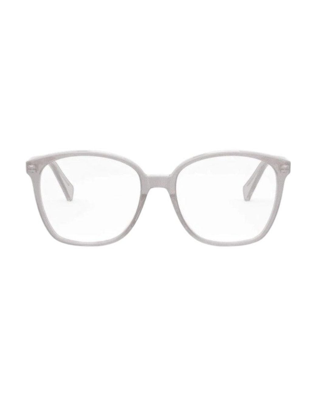 Céline Brown Eyeglasses Geometric Full Rim, Transparent Frame And Clear Demo Lens Cl50115I020