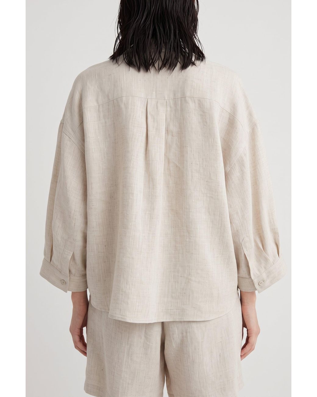 Brunello Cucinelli Natural Linen Oversized Shirt