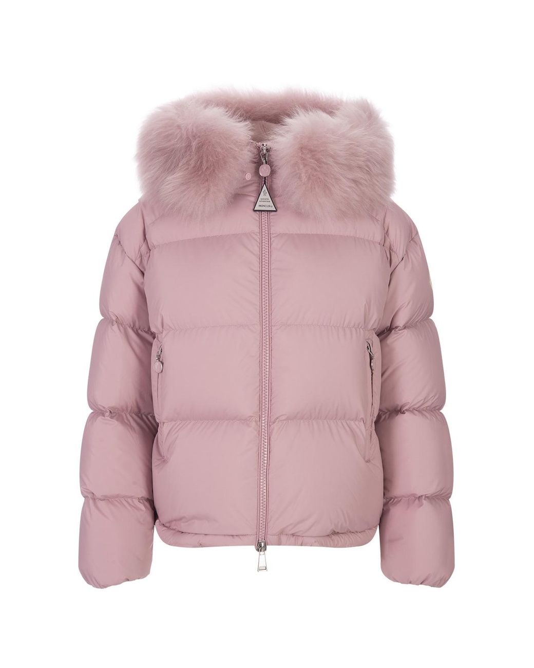 Moncler Panelled zip-up Down Jacket | Pink | FARFETCH