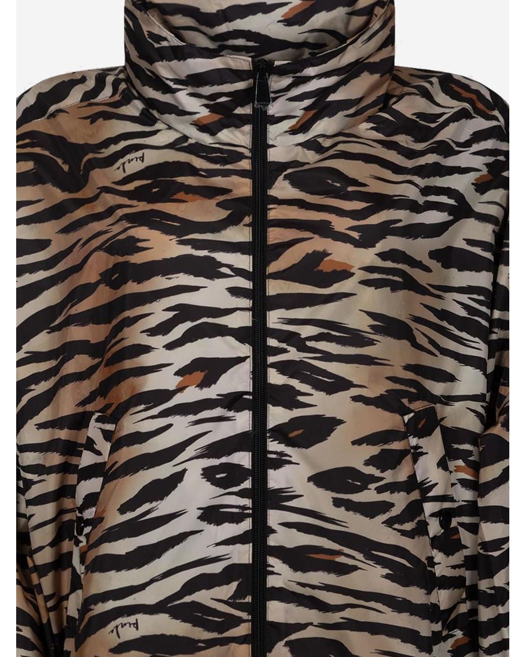 Pinko Black Dotty Jacket With Animal Print Polyester