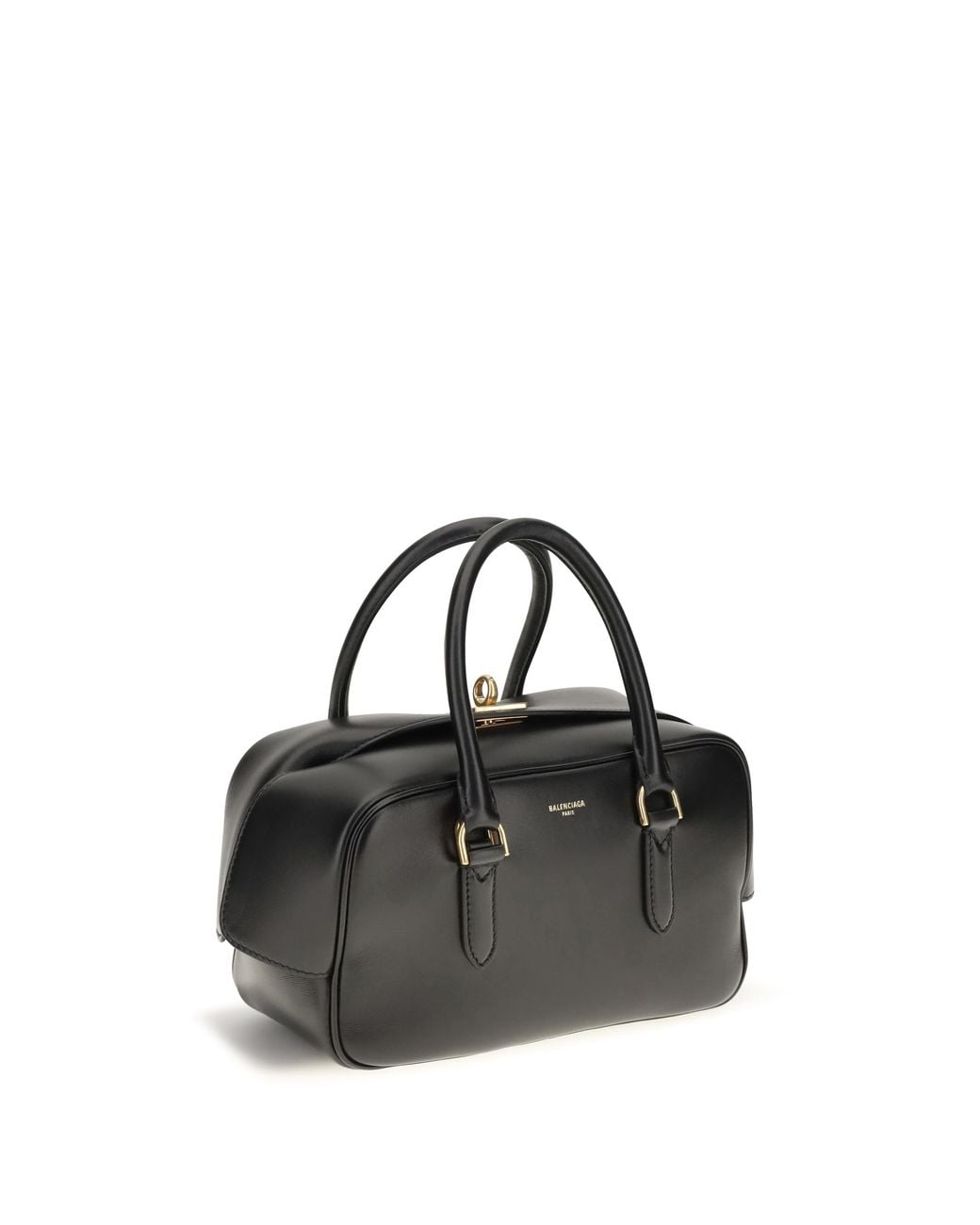 Balenciaga Black Small Le 7 Bowling Handbag Lamb Bag