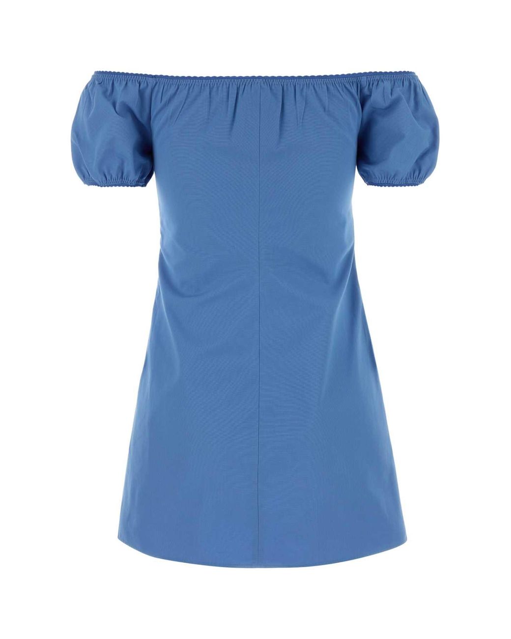 Miu Miu Blue Cerulean Poplin Mini Dress