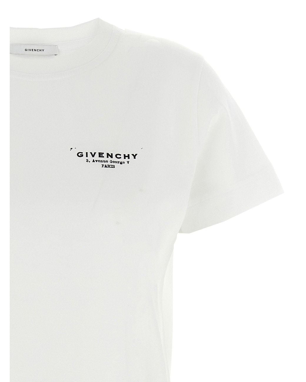 Givenchy White Logo-Stamp Printed T-Shirt